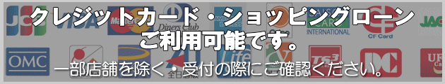 各種クレジットカードがご利用可能です。 各種クレジットカードがご利用可能です。